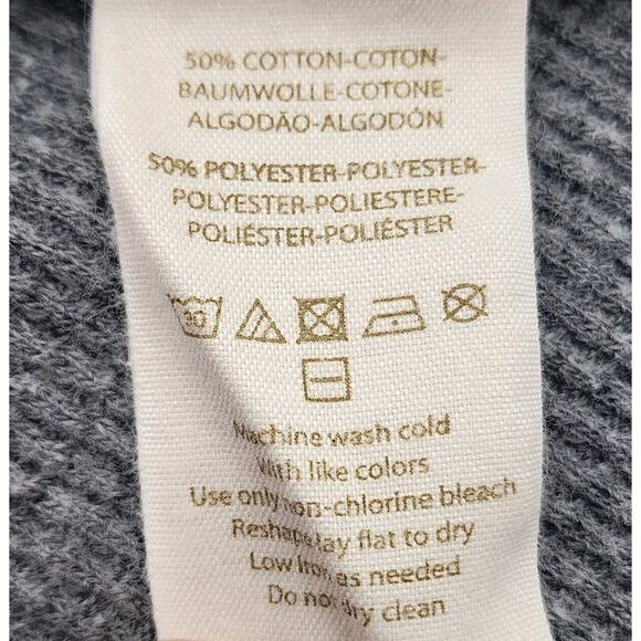 Free People We The Free Waffle Knit Thermal Top Grey Oversized Womens Small - Picture 4 of 8